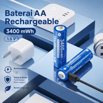 Doublepow Baterai Isi Ulang AA Type C 3400mWh 1.5V 1 PCS - DP-4000