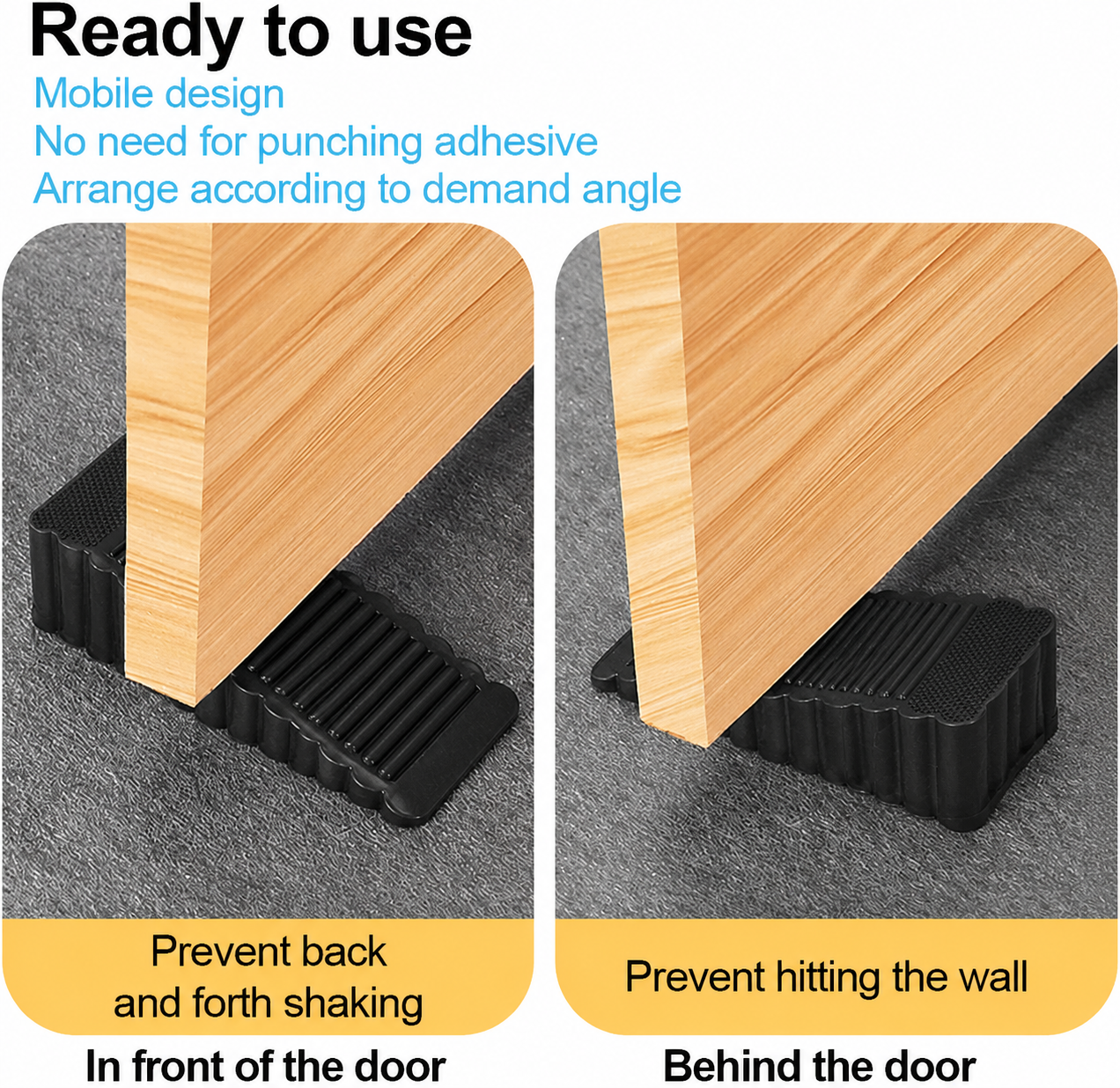 Holdem Penahan Pintu Karet Ganjalan Rubber Door Stopper 5 PCS - T05 Gambar produk Holdem Penahan Pintu Karet Ganjalan Rubber Door Stopper 5 PCS - T05 - 3