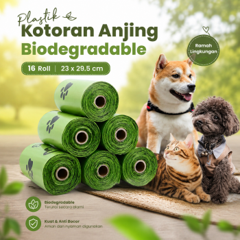 LITEKIPET Kantong Plastik Kotoran Anjing Biodegradable Motif Paw - LT15P