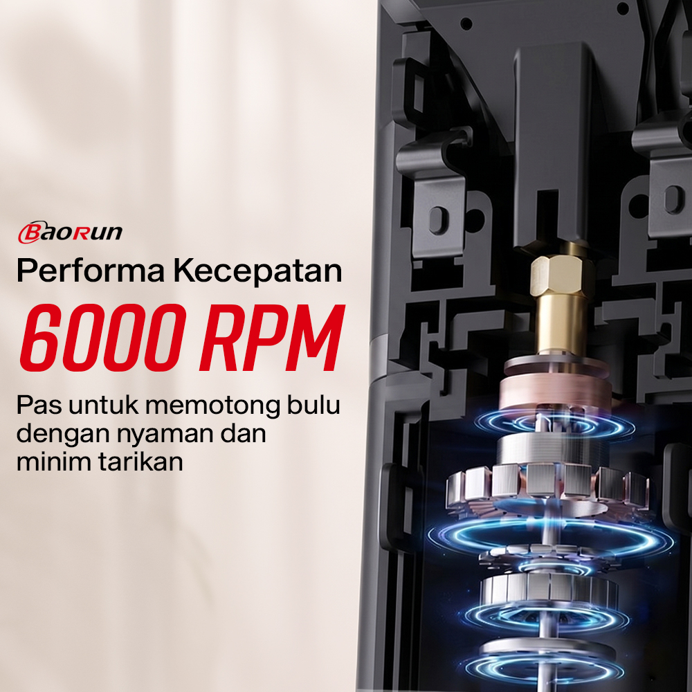 BaoRun Alat Cukur Bulu Hewan Anjing Kucing 4 Comb 1500mAh 20W 3.7V - C6 Gambar produk BaoRun Alat Cukur Bulu Hewan Anjing Kucing 4 Comb 1500mAh 20W 3.7V - C6 - 1