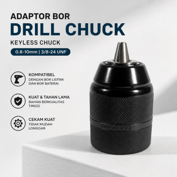 SAN OU Adaptor Bor Drill Chuck Keyless Chuck 0.8-10mm 3/8-24 UNF - XZ-10
