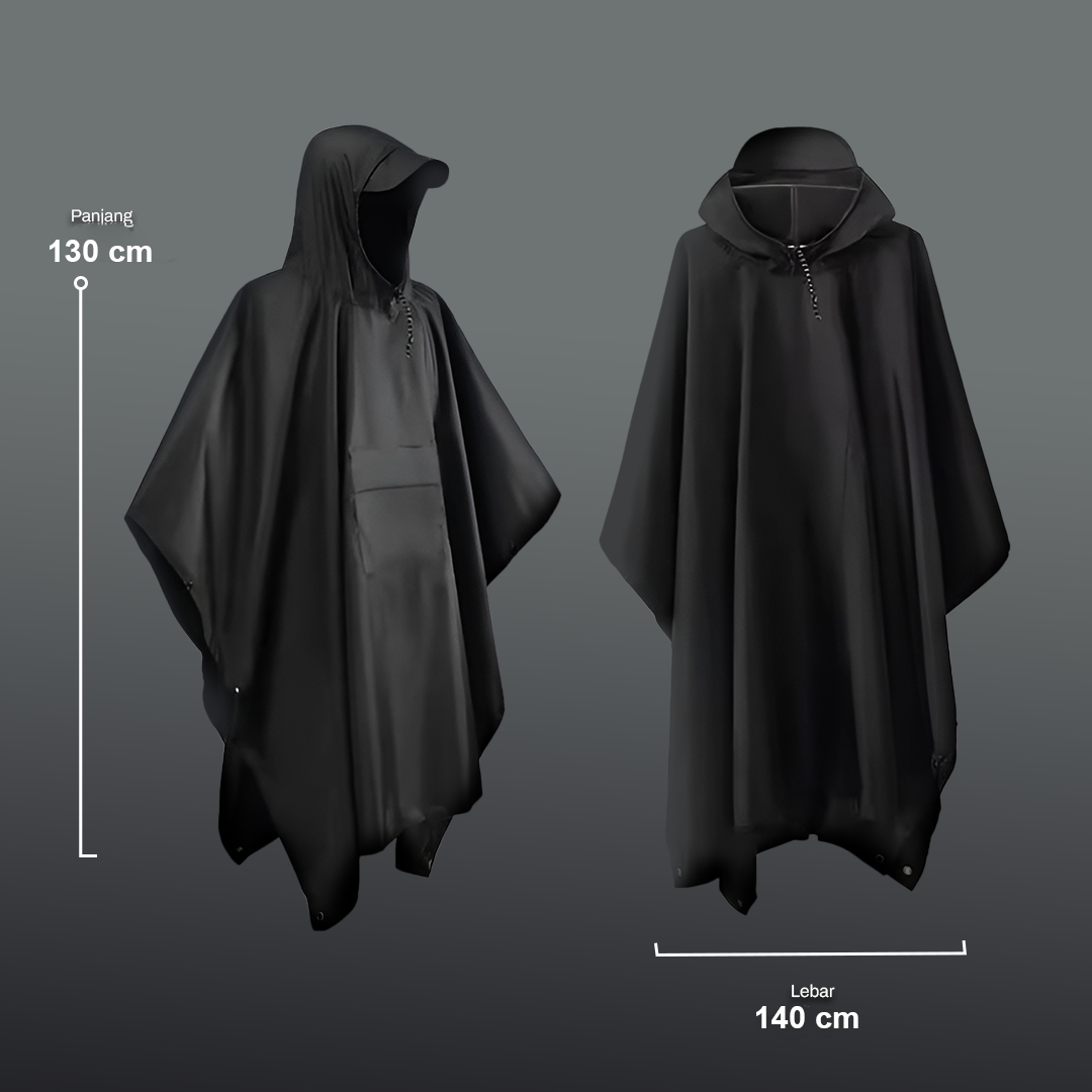 Rhodey Jas Hujan Ponco Anti Rembes 3in1 Polyester Waterproof Raincoat - PY-30 Gambar produk Rhodey Jas Hujan Ponco Anti Rembes 3in1 Polyester Waterproof Raincoat - PY-30 - 8