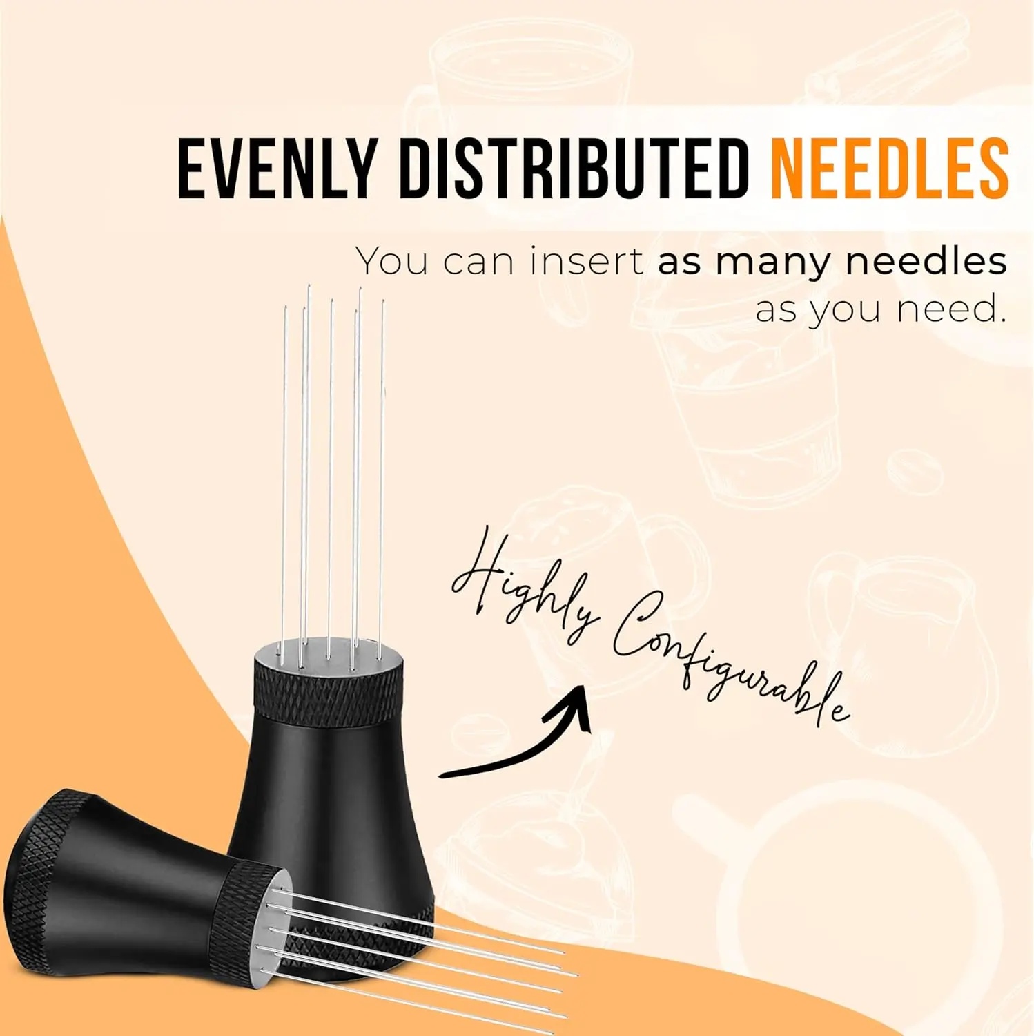 One Two Cups Jarum Kopi Espresso WDT Needle Distribution Tool 6 Pin - MD-600 Gambar produk One Two Cups Jarum Kopi Espresso WDT Needle Distribution Tool 6 Pin - MD-600 - 4