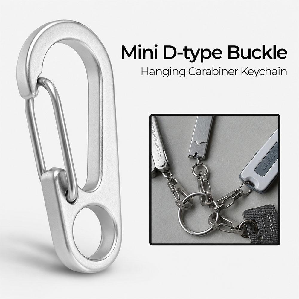 TaffSPORT Karabiner Mini D-type Hanging Keychain EDC Outdoor Metal - AT36 Gambar produk TaffSPORT Karabiner Mini D-type Hanging Keychain EDC Outdoor Metal - AT36 - Utama