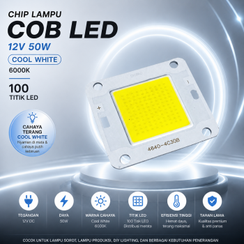 Ovicart Chip LED Lampu COB Floodlight Spotlight 12V 50W - 4640-4C30B