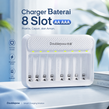 Doublepow Charger Baterai 8 Slot AA AAA Ni-MH dan Ni-Cd with LED - C-08