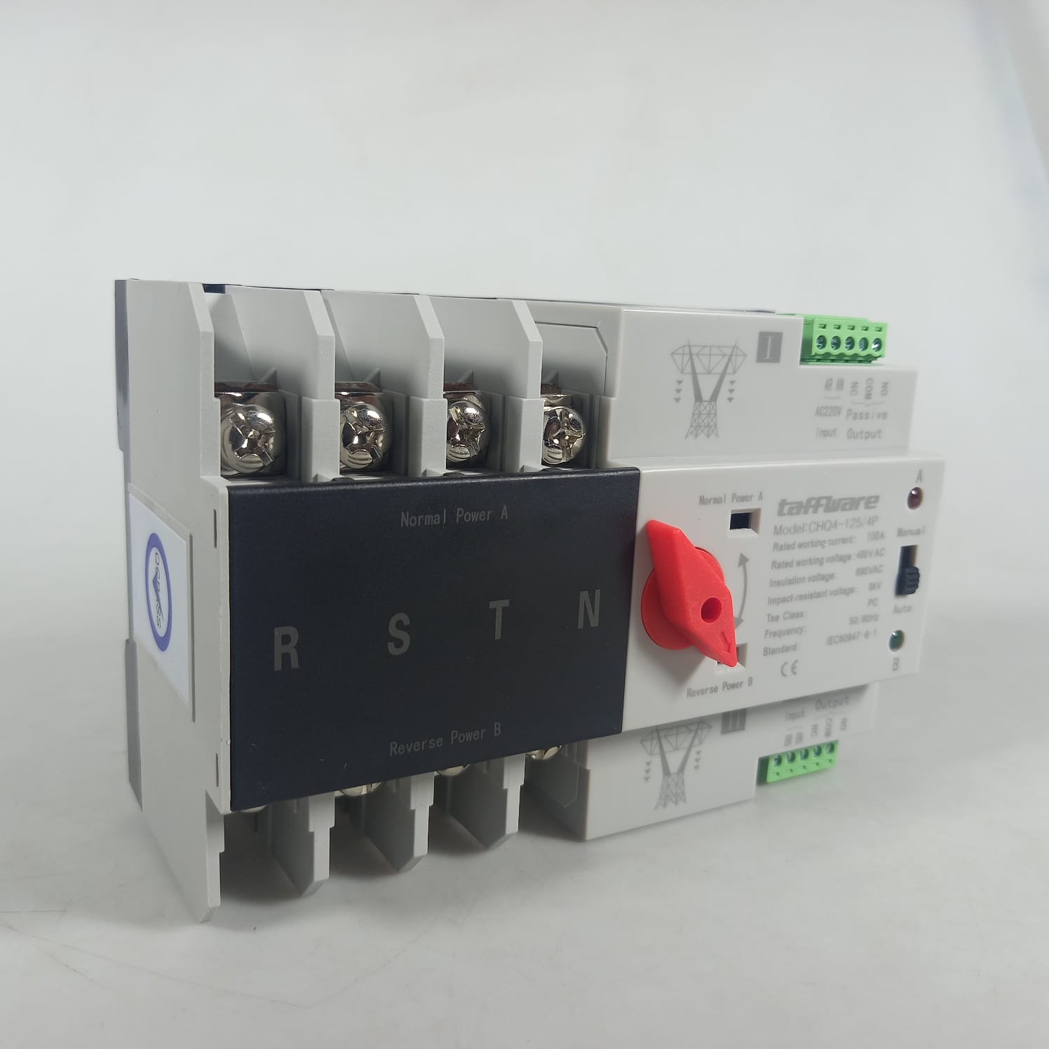 Taffware Din Rail Power Supply Automatic Control Transfer Switch 4P 100A - CHQ4-125/4P Gambar produk Taffware Din Rail Power Supply Automatic Control Transfer Switch 4P 100A - CHQ4-125/4P - 1