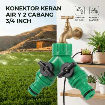 Houseware Splitter Y Konektor Keran Air 2 Cabang Taman 3/4 Inch - HSR-34