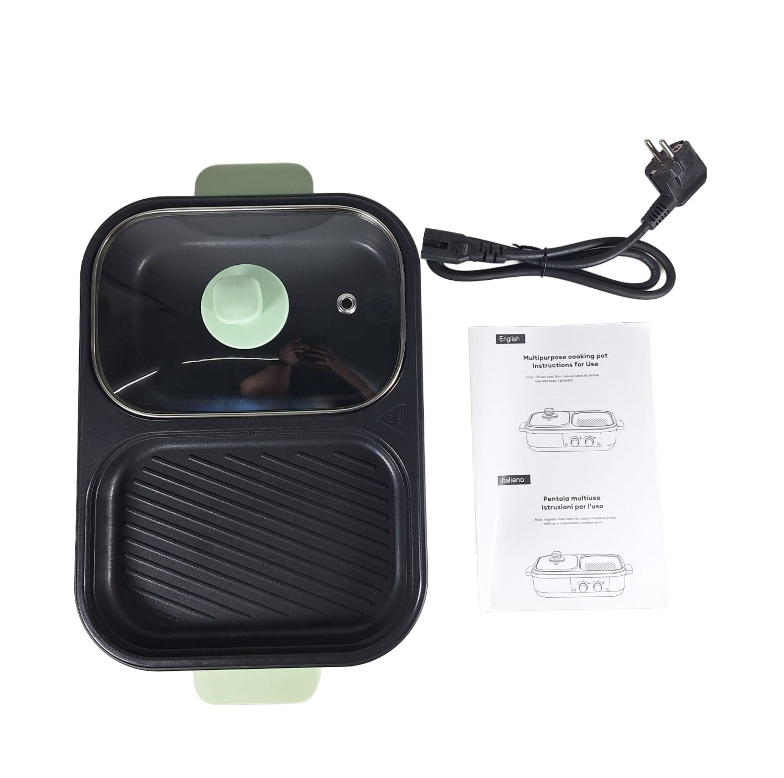 TaffHOME Panci Listrik Electric Hotpot BBQ Grill 2in1 Non Stick 1300W - DYG-05 Gambar produk TaffHOME Panci Listrik Electric Hotpot BBQ Grill 2in1 Non Stick 1300W - DYG-05 - 7
