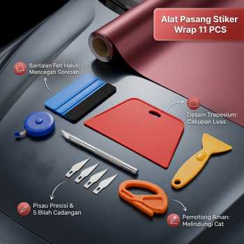 ZUIMI Alat Pasang Stiker Wrap Vinyl Kaca Film Scrapper Spatula 11 PCS - CA346