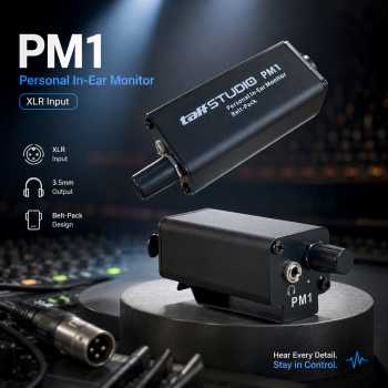 TaffSTUDIO Personal In Ear Monitor Headphone Volume Control XLR Input - PM1