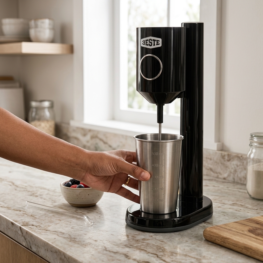 Trieste Mixer Elektrik Pengaduk Minuman Otomatis 100W 500ml - HSM-707 Gambar produk Trieste Mixer Elektrik Pengaduk Minuman Otomatis 100W 500ml - HSM-707 - 2
