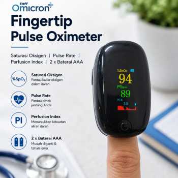 TaffOmicron Fingertip Pulse Oximeter Ukur Saturasi Oksigen Darah TFT - SMH-02