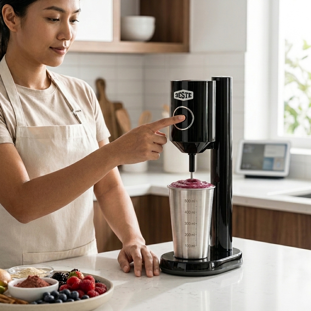 Trieste Mixer Elektrik Pengaduk Minuman Otomatis 100W 500ml - HSM-707 Gambar produk Trieste Mixer Elektrik Pengaduk Minuman Otomatis 100W 500ml - HSM-707 - 3