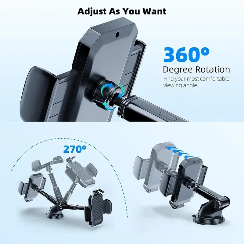 DUSOO Holder HP Mobil Flexible Arm 360 Rotation Car Phone Holder - HM-20 Gambar produk DUSOO Holder HP Mobil Flexible Arm 360 Rotation Car Phone Holder - HM-20 - 3