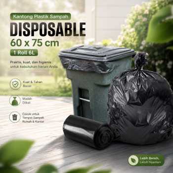 Dorae Kantong Plastik Sampah Garbage Bags Disposable Trash 1 Roll 60L - INU79