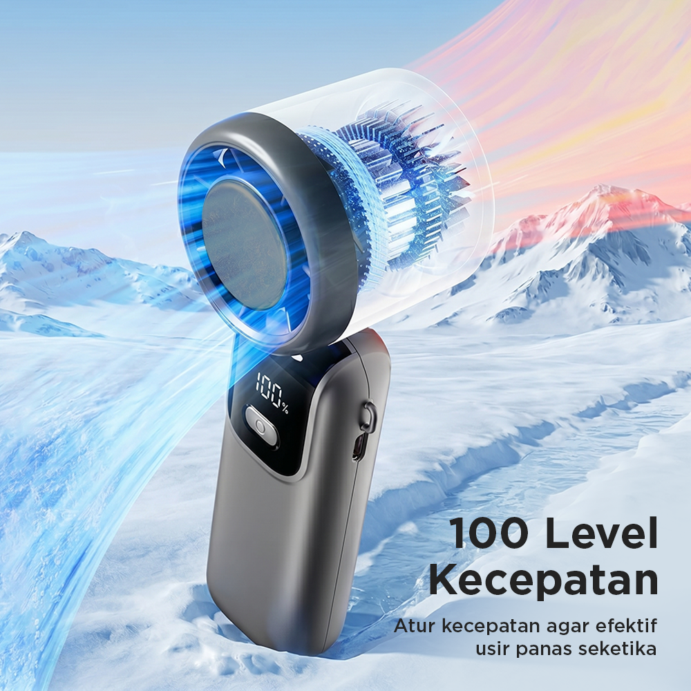 GRE Kipas Mini Portable Handheld Fan 100 Speed Settings 1800mAh - S17 Gambar produk GRE Kipas Mini Portable Handheld Fan 100 Speed Settings 1800mAh - S17 - 1