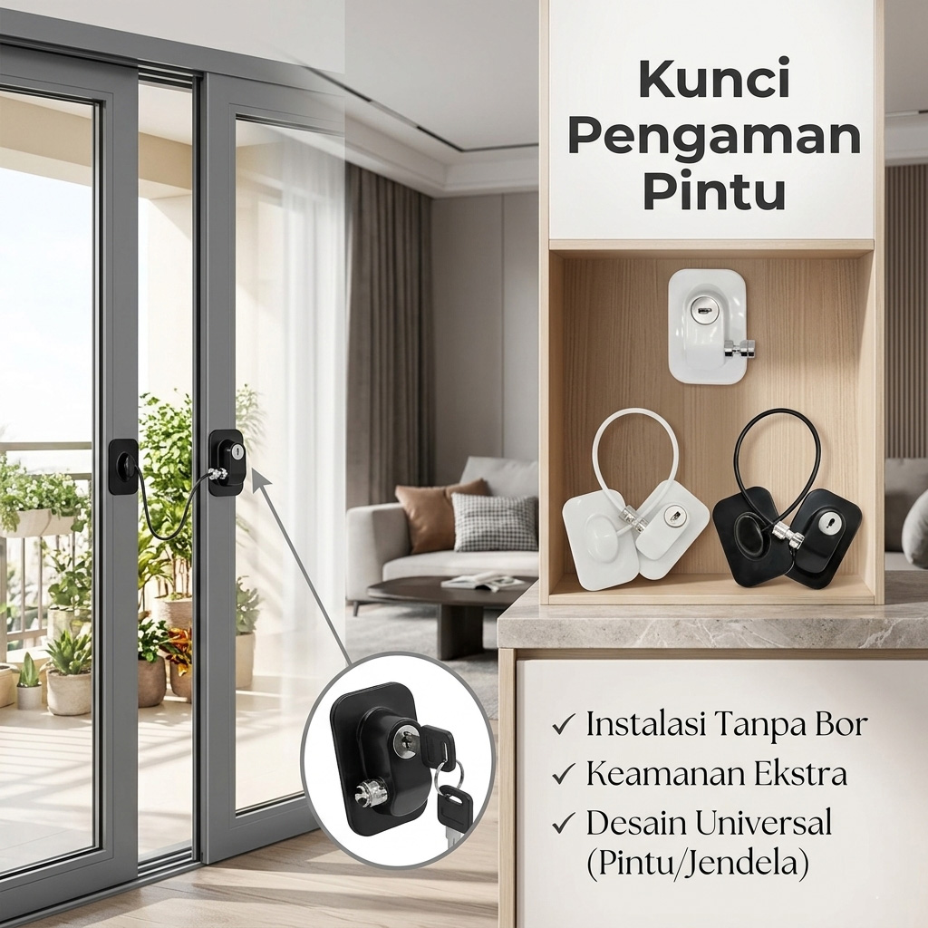 EUDEMON Kunci Pengaman Pintu Kulkas Multifungsi Adhesive Safety Lock - F3Q Gambar produk EUDEMON Kunci Pengaman Pintu Kulkas Multifungsi Adhesive Safety Lock - F3Q - Utama