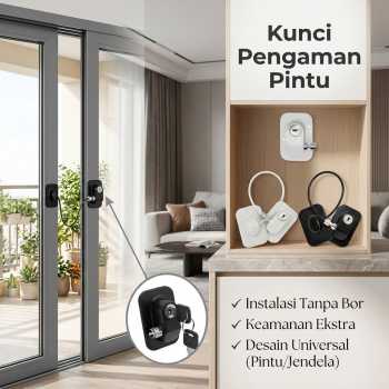 Gambar produk EUDEMON Kunci Pengaman Pintu Kulkas Multifungsi Adhesive Safety Lock - F3Q