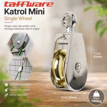 Gambar produk Taffware Katrol Mini Swivel Pulley Single Wheel 52mm - AL52