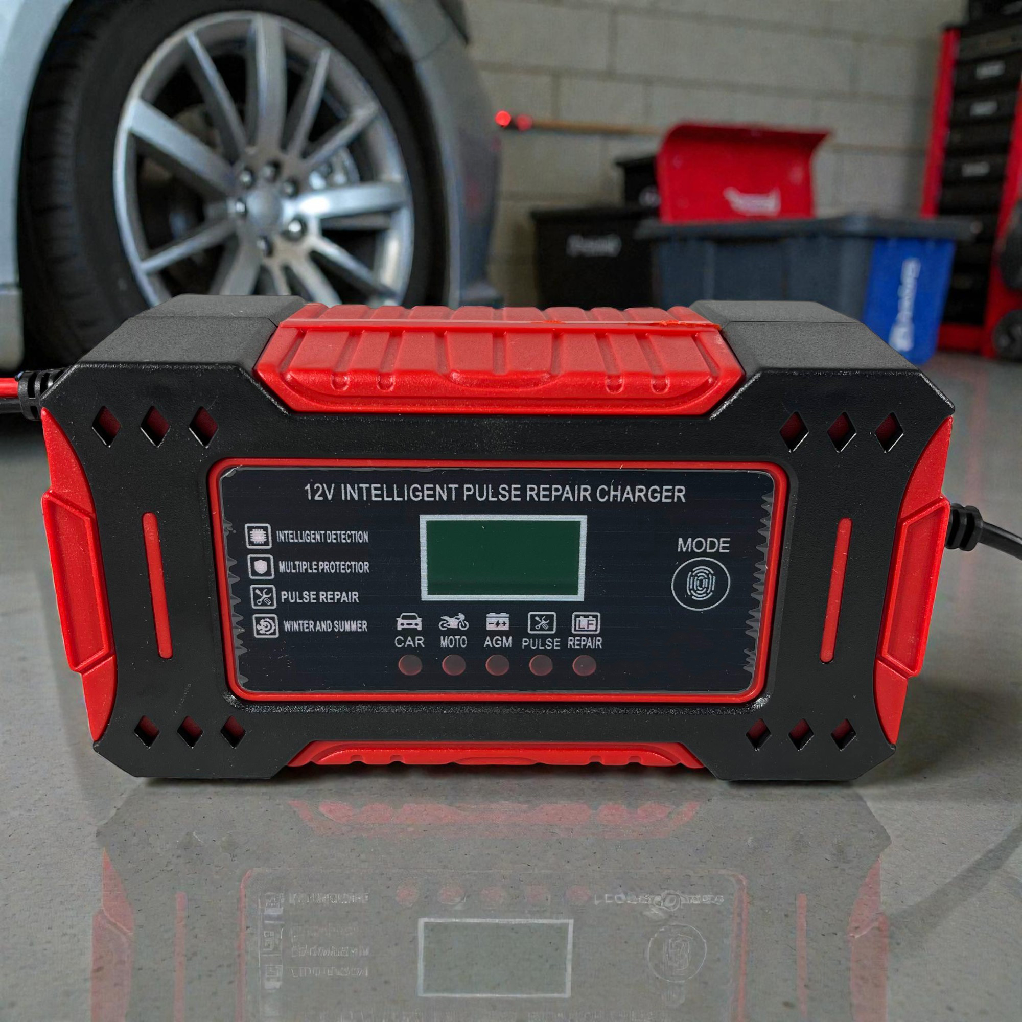 OTOHEROES Charger Aki Mobil Intelligent Portable LCD Display 12V 6A - OM126 Gambar produk OTOHEROES Charger Aki Mobil Intelligent Portable LCD Display 12V 6A - OM126 - 3