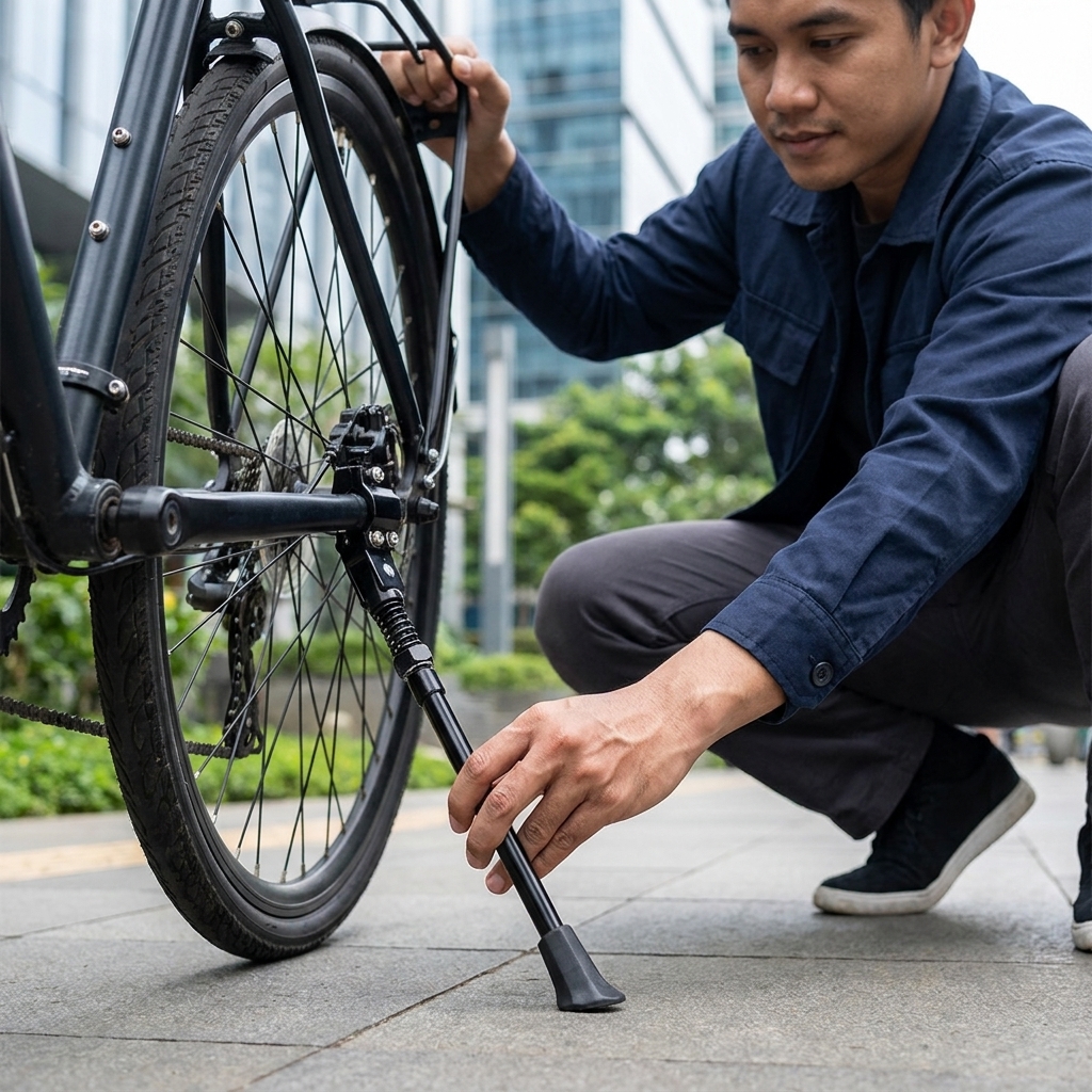 TaffSPORT Standar Sepeda Samping Bike Kickstand 31cm - S1 Gambar produk TaffSPORT Standar Sepeda Samping Bike Kickstand 31cm - S1 - 6