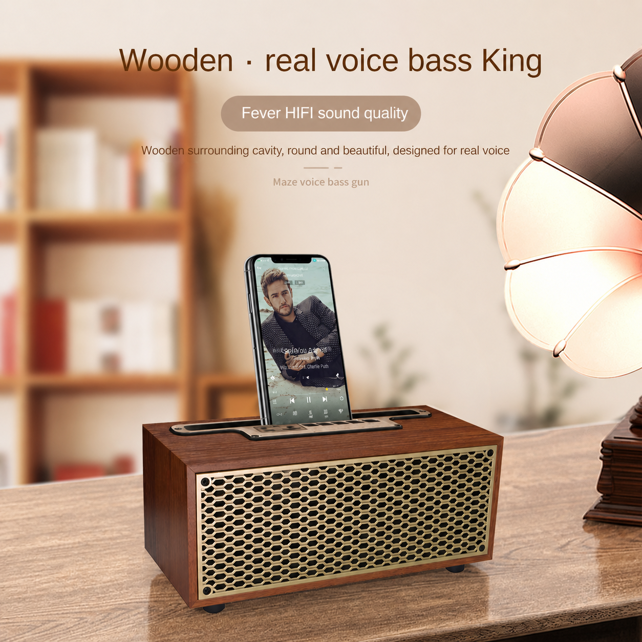 MOMO Portable Wireless Speaker Vintage Wood Bluetooth 5.0 1200mAh - XM-5H Gambar produk MOMO Portable Wireless Speaker Vintage Wood Bluetooth 5.0 1200mAh - XM-5H - Utama
