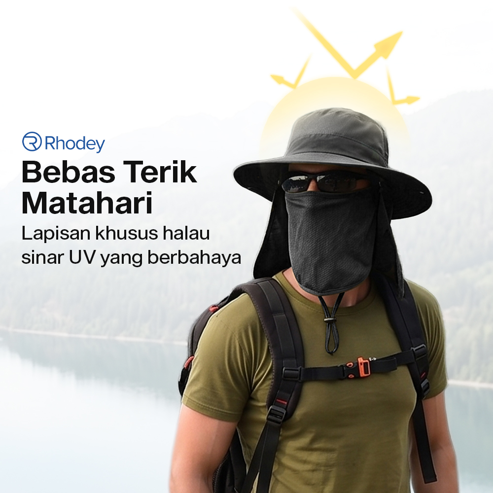 Rhodey Topi Rimba Outdoor Anti UV Waterproof Boonie Hat Nylon - AFS5 Gambar produk Rhodey Topi Rimba Outdoor Anti UV Waterproof Boonie Hat Nylon - AFS5 - 2