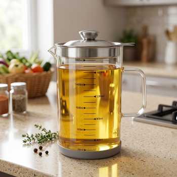 ACEITE Botol Wadah Penyaring Minyak Goreng Kaca Tahan Panas - FL26