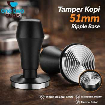 One Two Cups Tamper Kopi Espresso Pressure Spring Ripple Base - JN-24