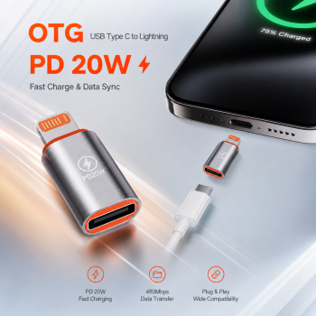 OLAF OTG USB Type C to Lightning Fast Charge PD 20W Adapter Converter - OL20