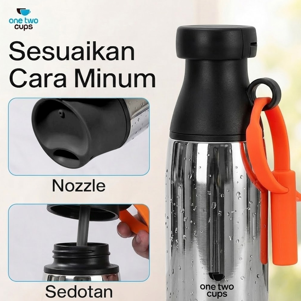 One Two Cups Botol Minum Tumbler Air BPA Free Stainless Steel 520ml - CL520 Gambar produk One Two Cups Botol Minum Tumbler Air BPA Free Stainless Steel 520ml - CL520 - 3