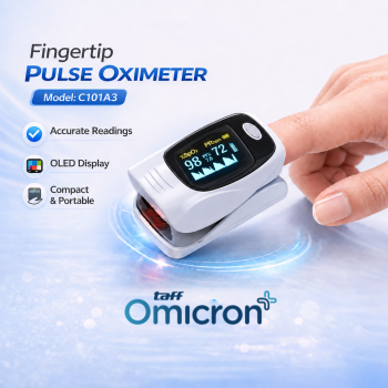 TaffOmicron Fingertip Pulse Oximeter Ukur Saturasi Oksigen Darah OLED - C101A3