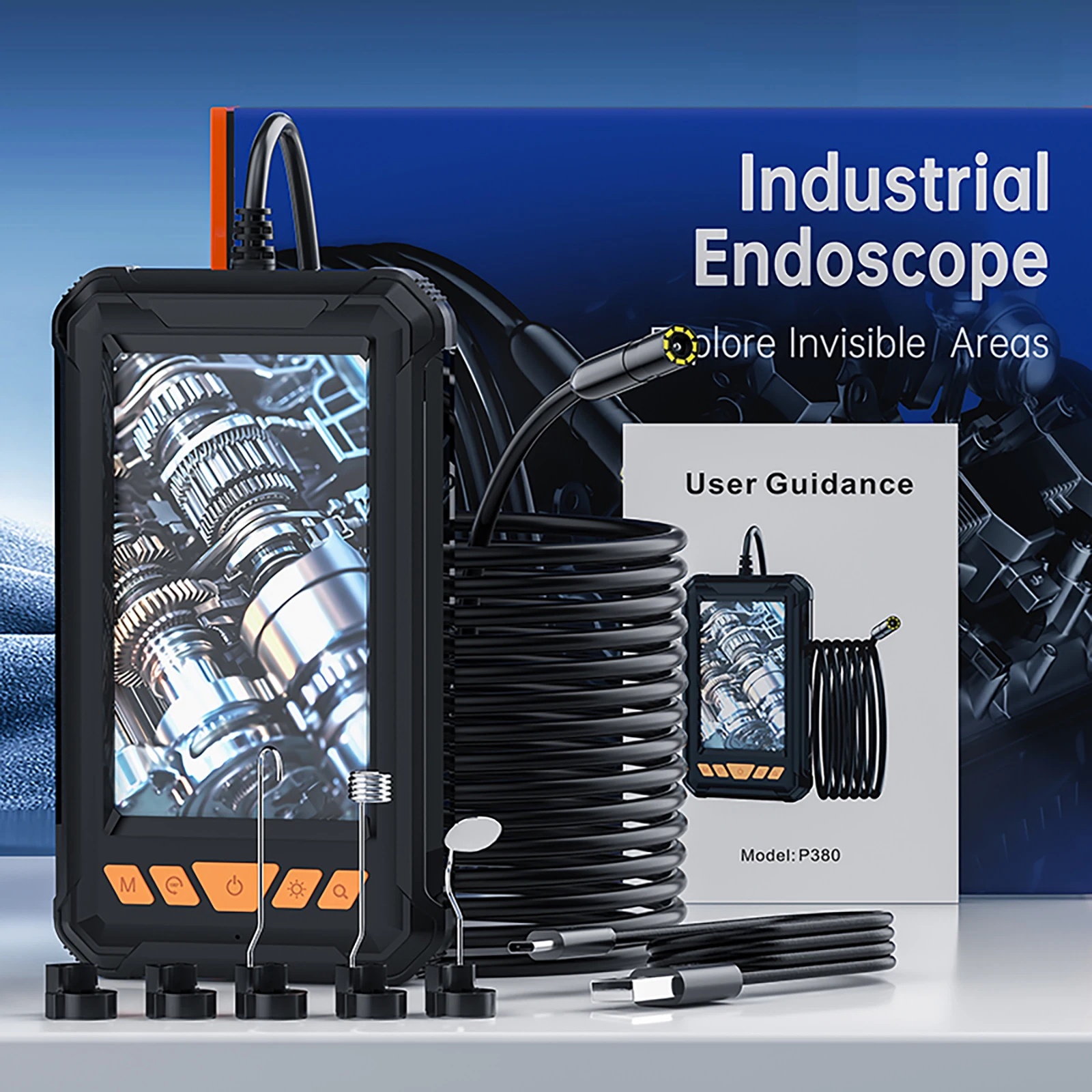 Taffware Kamera Endoskop Industrial Borescope 4.3 Inch IP67 2600mAh 5M - P380 Gambar produk Taffware Kamera Endoskop Industrial Borescope 4.3 Inch IP67 2600mAh 5M - P380 - Kemasan