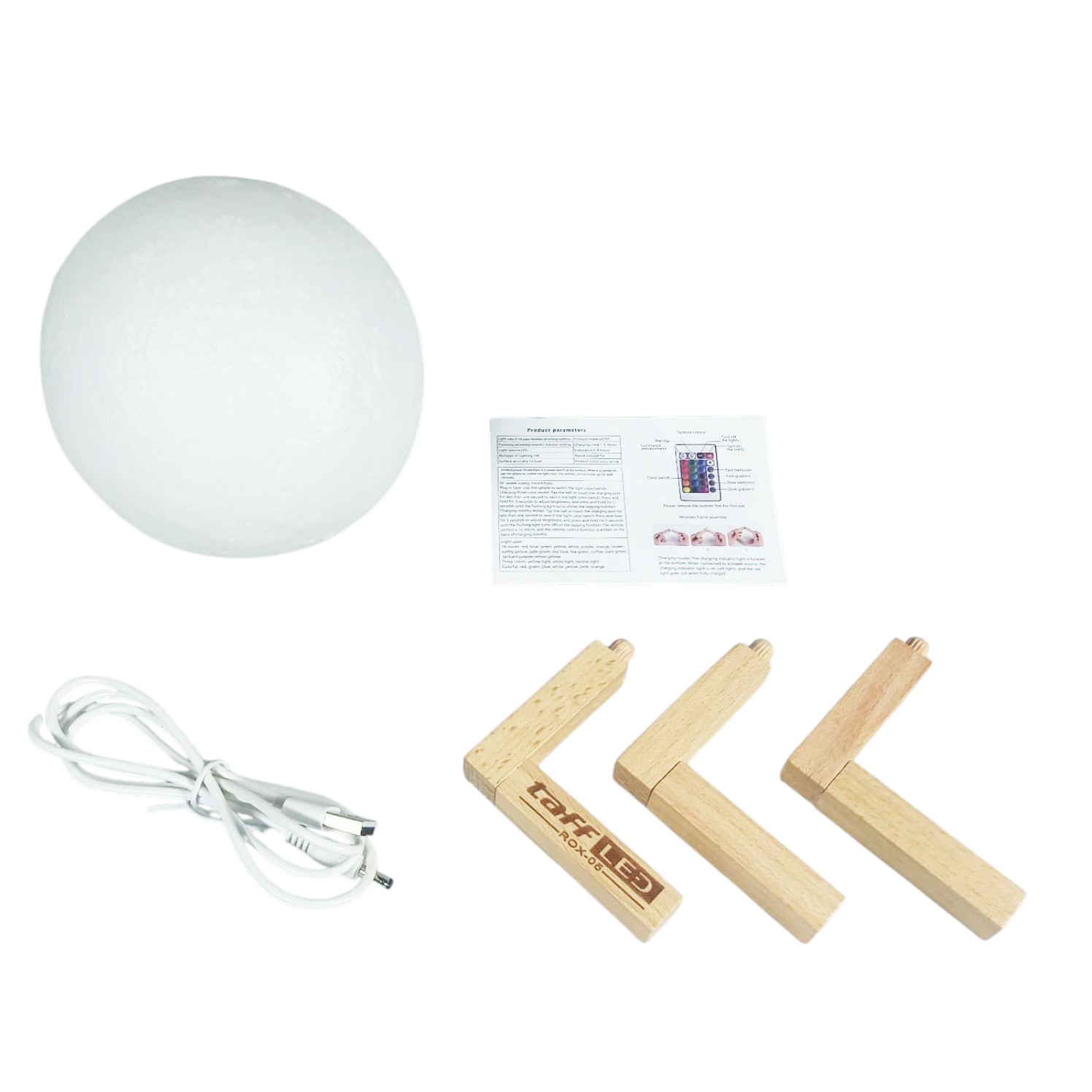 TaffLED Lampu Tidur Bulan 3D Moon Night Light Lamp Rechargeable 12cm - ROX-05 Gambar produk TaffLED Lampu Tidur Bulan 3D Moon Night Light Lamp Rechargeable 12cm - ROX-05 - 8