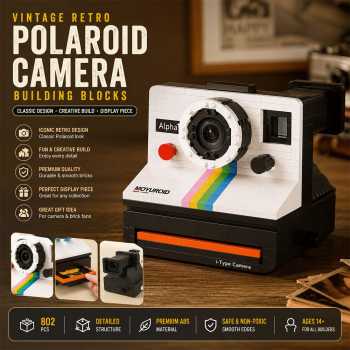 RAZUS Mainan Balok Susun Vintage Retro Camera Polaroid Bricks Blok - MY97131