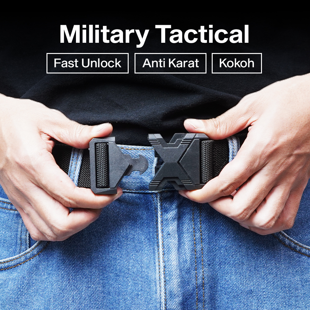 GLD Gesper Tali Ikat Pinggang Pria Nilon Plastik Tactical Belt 120cm - G087 Gambar produk GLD Gesper Tali Ikat Pinggang Pria Nilon Plastik Tactical Belt 120cm - G087 - 2