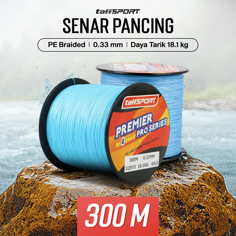 TaffSPORT Premier Pro Series Senar Benang Tali Pancing PE Braided 300M 0.33mm Gambar produk TaffSPORT Premier Pro Series Senar Benang Tali Pancing PE Braided 300M 0.33mm - Utama