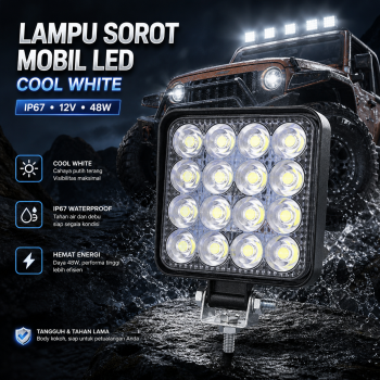 DXZ Lampu Sorot Tembak Mobil LED Floodlight Cool White IP67 12V 48W - AS4