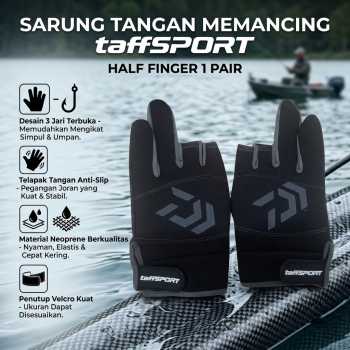 TaffSPORT Sarung Tangan Mancing Breathable Glove Half Finger 1 Pair - DW-GRTX