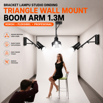 Selens Bracket Lampu Studio Dinding Triangle Wall Mount Boom Arm - WB-S180