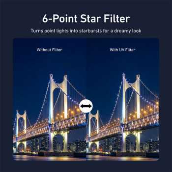 Gambar produk TELESIN 6 Point Star Camera Lens Filter for DJI Osmo Pocket 3/4 - S5-FLT-51-TDJ - 1