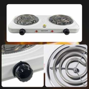 Gambar produk TaffHOME Kompor Listrik 2 Tungku Portable Coil Hot Plate 2000W - WY-05C - 1