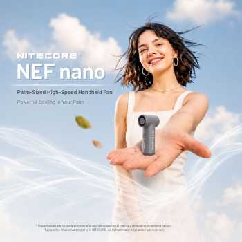 NITECORE Kipas Angin Mini Portable 5 Speed Level Fast Charging 2000mAh - NEF nano