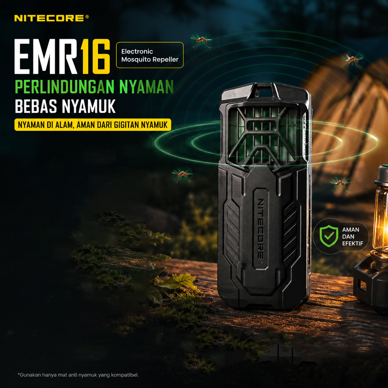 NITECORE Alat Pengusir Nyamuk Elektrik Mosquito Repeller 5200mAh - EMR16 Gambar produk NITECORE Alat Pengusir Nyamuk Elektrik Mosquito Repeller 5200mAh - EMR16 - Utama