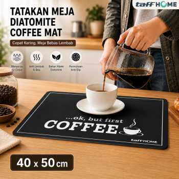 TaffHOME Tatakan Meja Alas Pengering Piring Gelas Diatomite Coffee Mat - D-25