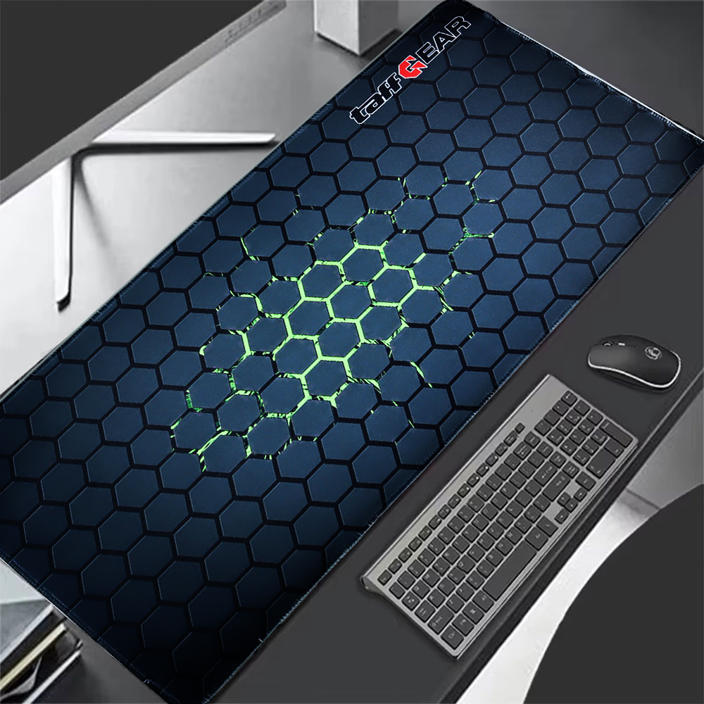 TaffGEAR Mouse Pad Gaming Green Hexagon Desk Mat Anti Slip 300x600x3mm - RO75 Gambar produk TaffGEAR Mouse Pad Gaming Green Hexagon Desk Mat Anti Slip 300x600x3mm - RO75 - 1