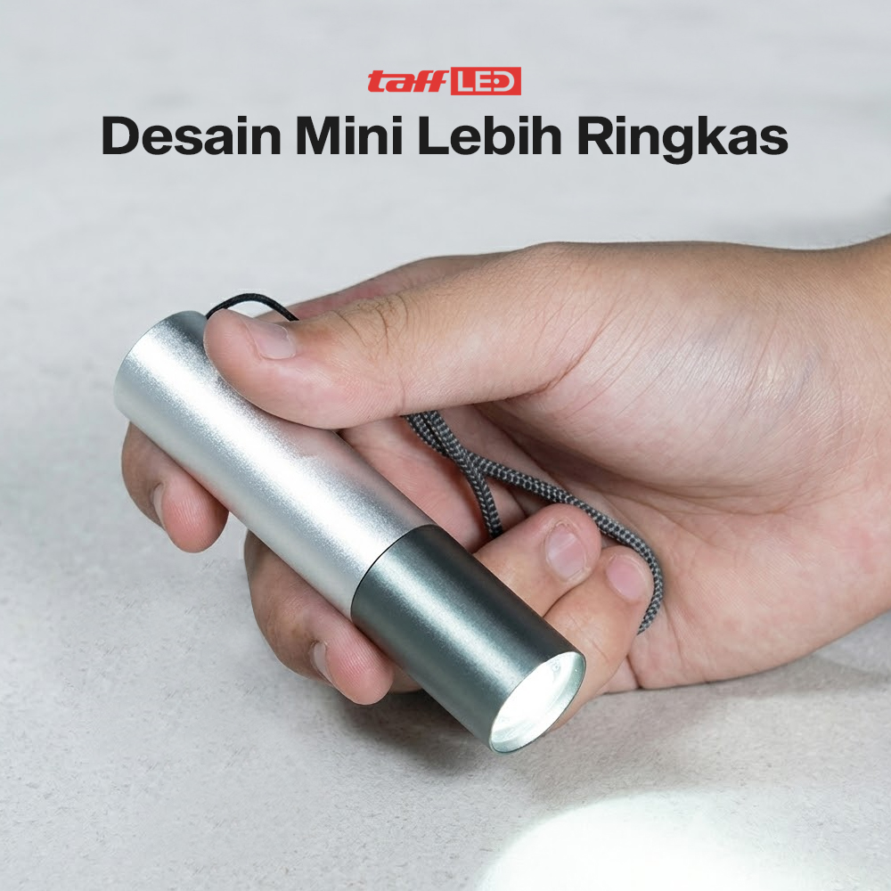 TaffLED Senter LED Mini Flashlight USB Rechargeable Aluminium Body XPE - 3187 Gambar produk TaffLED Senter LED Mini Flashlight USB Rechargeable Aluminium Body XPE - 3187 - 5