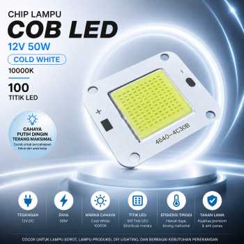 Ovicart Chip LED Lampu COB Floodlight Spotlight 12V 50W - 4640-4C30B