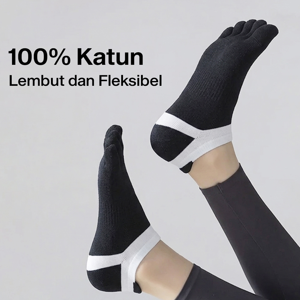 LUOYI Kaos Kaki Lima Jari Ankle Katun Breathable Olahraga Size 40-45 - T73001 Gambar produk LUOYI Kaos Kaki Lima Jari Ankle Katun Breathable Olahraga Size 40-45 - T73001 - 3